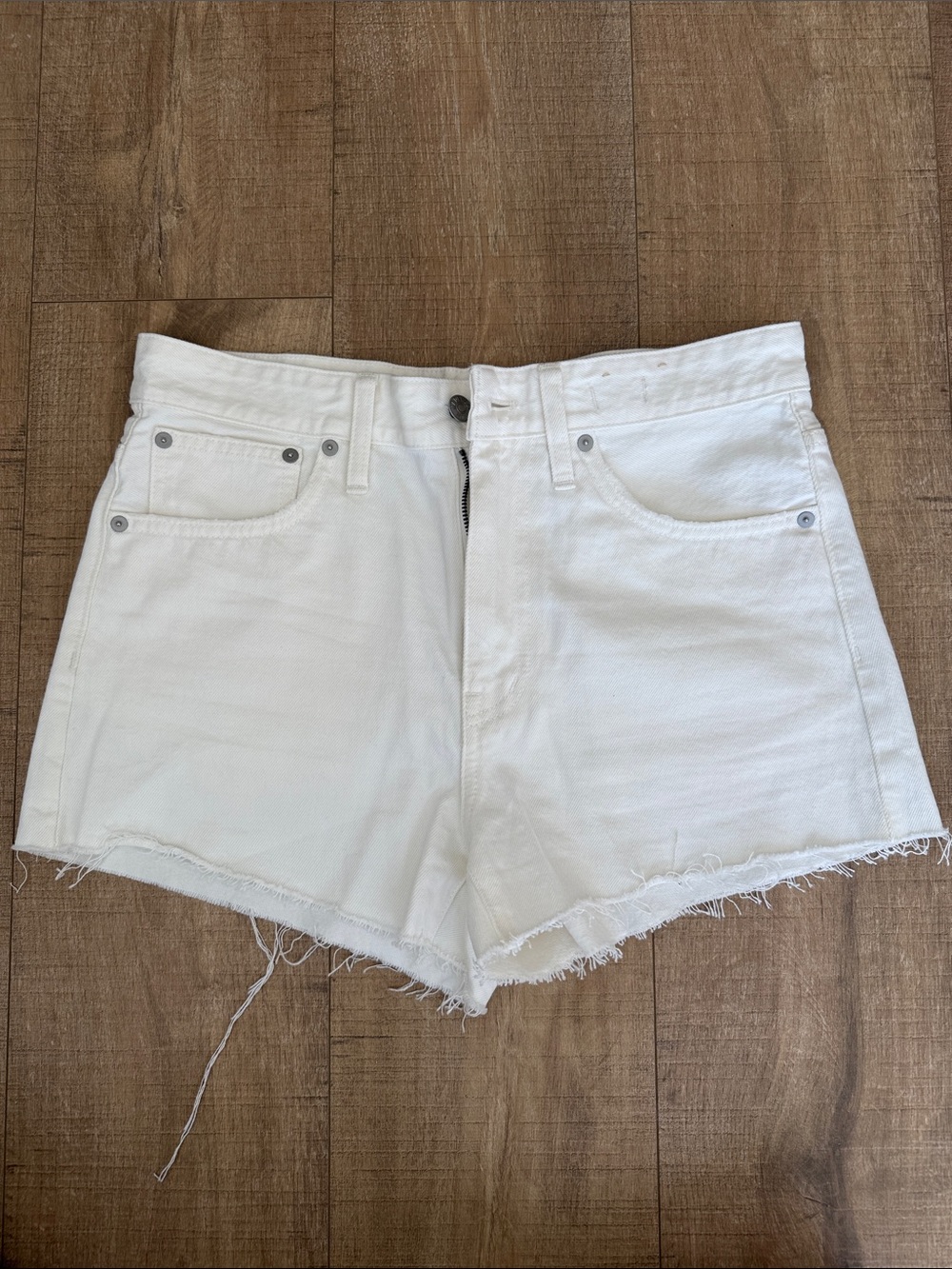 Madewell White Relaxed Denim Shorts